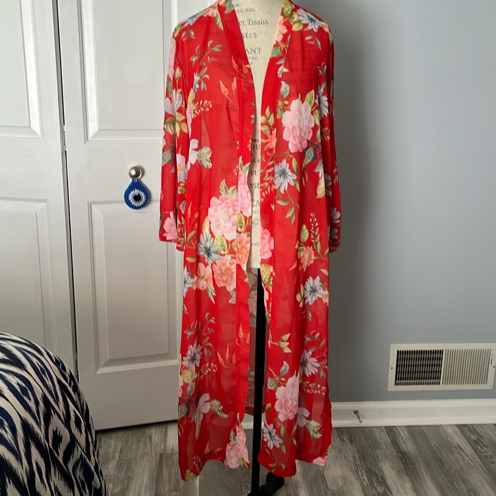 Sweet Pea for NY and Company by Stacy Franti Fliral Kimono